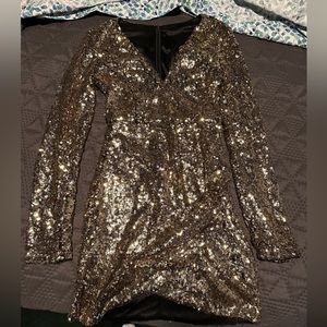 Gold sequin dress